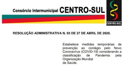 RESOLUÇÃO ADMINISTRATIVA 03/2020 - ESTABELECE MEDIDAS DE PREVENÇÃO CONTRA O CORONAVÍRUS