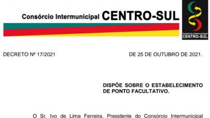 DECRETA PONTO FACULTATIVO DIAS 29/10 E 01/11